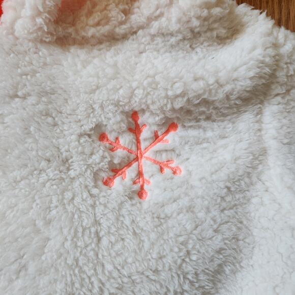 Cat & Jack Fleece Sleepwear Girls Size Medium Cream Hooded Pullover Pocket - Picture 3 of 8